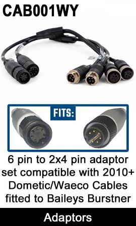 Maxxcount Rear View Camera Connection Cable, 6-Pin (for Waeco/Dometic) to  RCA/Low Voltage Jack