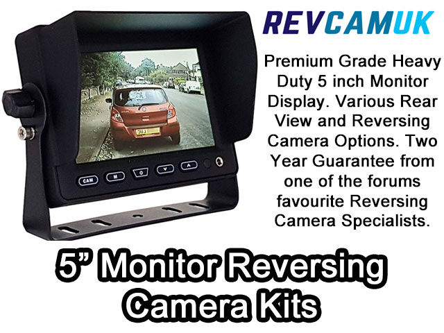 Category of various reversing camera kits all using our premium heavy duty 5 inch display