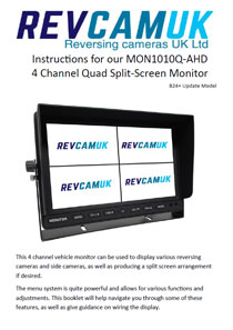 Download instructions for the 10 inch AHD quad screen monitor for AHD reverse and side cameras