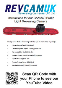 Fitting Instructions for Brake Light Reversing Camera to fit the Citroen Dispatch, Toyota ProAce, Peugeot Expert Traveller Vans